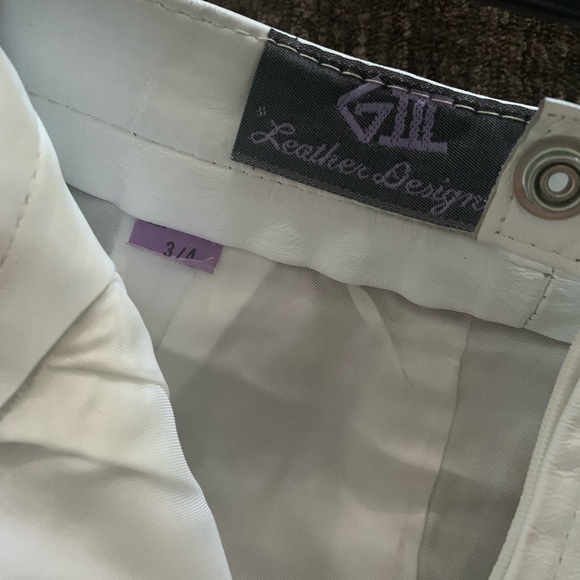 White leather mini skirt 3/4 vintage - Picture 3 of 3